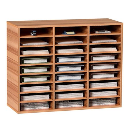 27 rum Træ Litteratur Organizer, Justerbare Hylder, Medium Density Fiberboard Postcenter, Hvid
