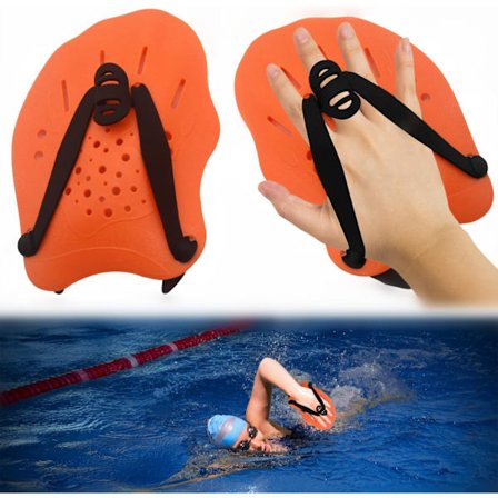 Par håndpadler til svømning Svømmepadler med justerbare stropper Styrketræningshjælpemidler Pooltræningsudstyr Tilbehør til voksne børn