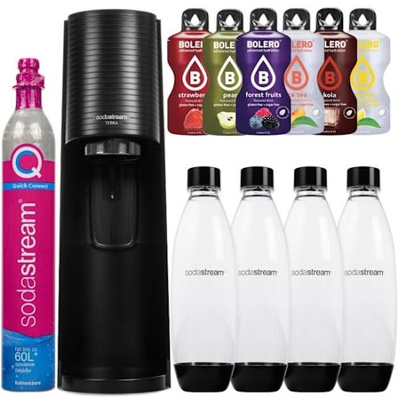 Sodamaskin - SodaStream - Terra Svart - 4 flaskor - 1L - Quick Connect-teknik