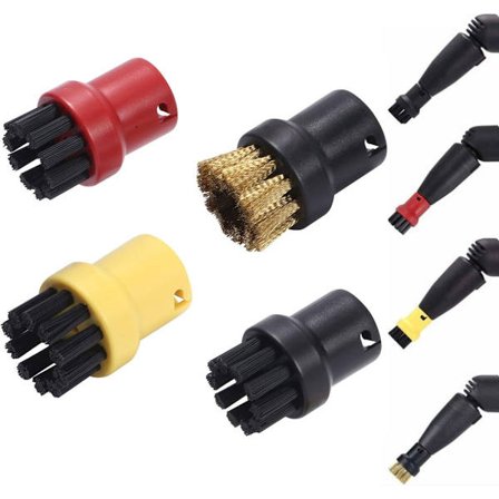 Damprenser børstesæt - 4 dele - Rund børstesæt