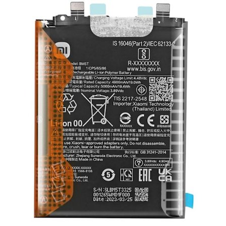 Batteri inbyggt för Xiaomi 13T och 14T 5000mAh modell BM5T Original Xiaomi svart