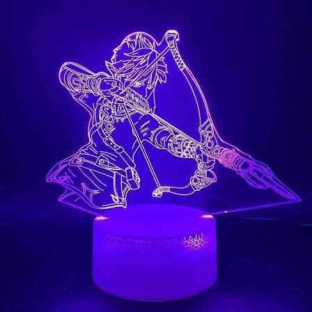 Wekity 3D nattlys LED nattlys spill The Legend Of Zelda Link figur nattlys hjembelysning bursdagsgave til barnerom 3D lampe gutt