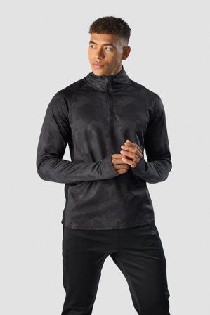 ICANIWILL - Training Club 1/4 Zip Long Sleeve Black Camo - Oberteile - Herren - ICIW