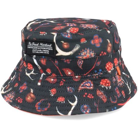 SQRTN - Svart bucket Hatt - Kids Reversible Black/Orange Bucket @ Hatstore