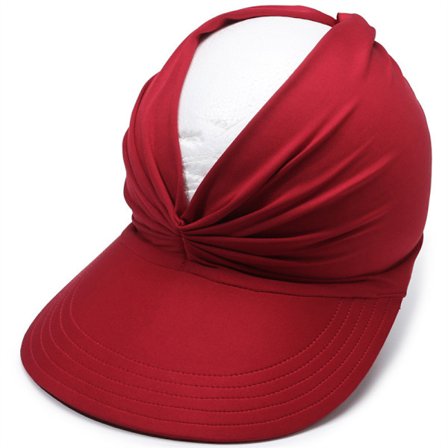 Solskærm til kvinder med bred skygge, sommer Upf 50+ Uv-beskyttelse, strand sportshat (vinrød)