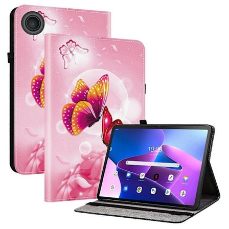 Læderetui med mønster til Lenovo Tab TB311FU, tabletcover med kortlommer og stativ (LGL)