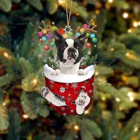 Sød Hund Hængende Vedhæng Til Hjemmet Trævedhæng Hjemmedekoration Vindue Bilpynt Nytår 2024