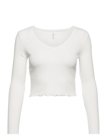 Onloda L/S V-Neck Top Jrs Langærmet T-shirt Hvid ONLY