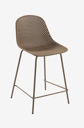 Kave Home - Barstol Quinby sittehøyde 75 cm, 4-pk - Beige - Barstoler & -krakker - Fra Homeroom