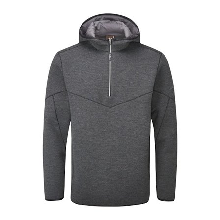 Oscar Jacobson Dayne Marl Kvarts Zip Pullover Hoodie för män XXL