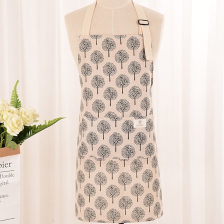 Köksförkläde i Linne med Justerbar Storlek och 2 Fickor