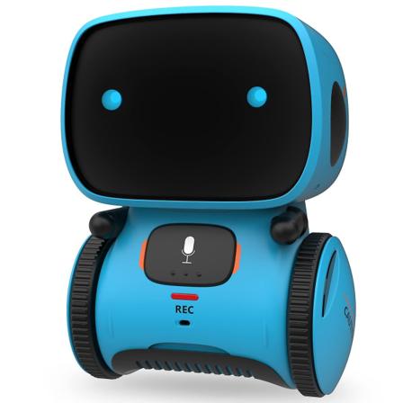 Robotleketøy for barn, interaktiv smart snakkende robot med stemmestyrt berøringssensor talegjenkjenning, bursdagsgaver (blå)