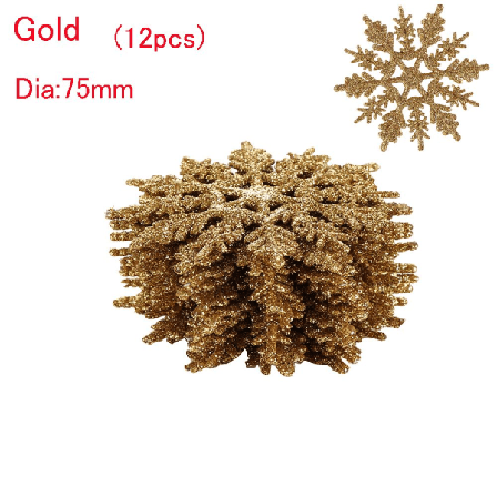 12 Stk 7,5 Cm Glitter Snowflake Juletræ Decor Festival