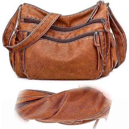 Dame skuldertaske til ophængning læder crossbody taske med bred rem