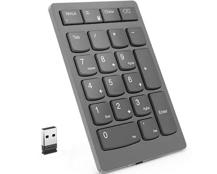Lenovo Go Wireless Numeric Keypad - tastegruppe - stormgrå Inn-enhet