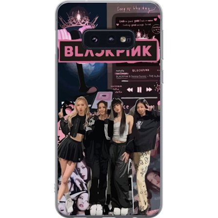 Kompatibelt Mobildeksel til Samsung Galaxy S10e BLACKPINK collage med musikkspiller, modell estetikk og rosa svart fargetema, sterk K pop følelse for