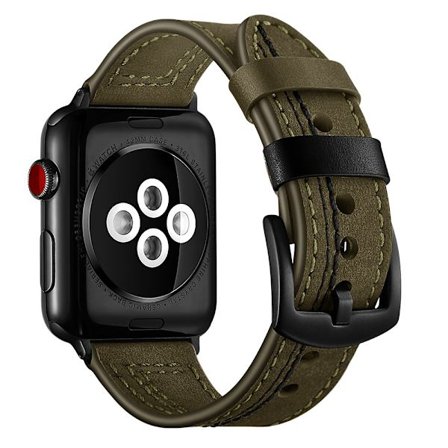 Leather Armband Apple Watch Ultra 3 49mm Grön