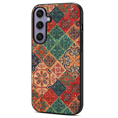 Samsung Galaxy S25+ -kotelo, kukkakuvioinen PU-nahka + PC + TPU-puhelinkuori