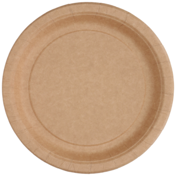 Papperstallrik 22cm Brun