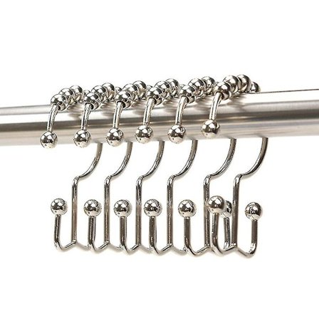 Suihkuverhon renkaat, puhdas ruostumaton teräs, kaksinkertainen liukuva suihkuverhon renkaat