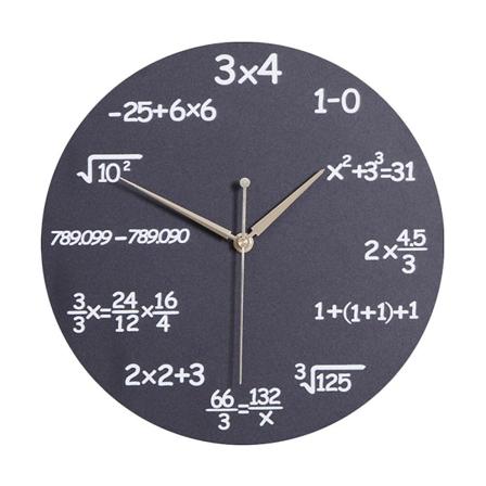 1 stk Kreativ Matematikk Tavleklokke Veggklokke For Klasserom Hjem Kontor Dekorasjon Gave Uten 30.5X30.5cm