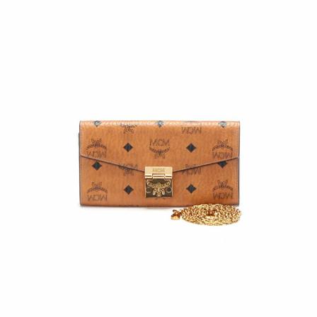 MCM Pre-owned Visetos Chain Crossbody Tas , Bruin , Dames , Maat: ONE Size Vintage Tassen