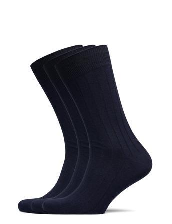 Slhpete 3-Pack Cotton Rib Sock Blue Selected Homme