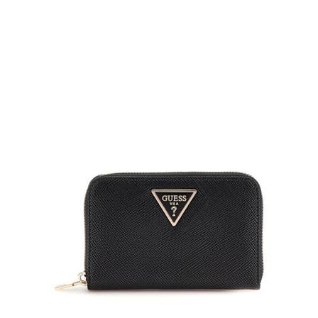 GUESS Sort damepung - Laurel SLG Medium Zip Around Pung 236748 svart