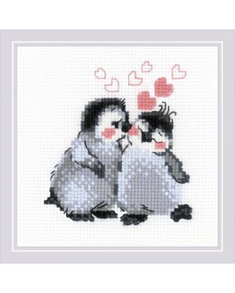 Broderikit Tavla Pingvin kärlek