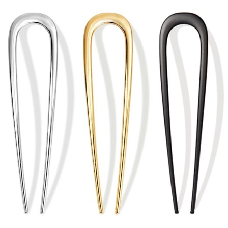 3 stk. Franske Hårnåle til Kvinder - Franske Twist Hårnåle til Knuder, Metal Guld Hårtilbehør
