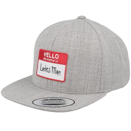 Kiddo Cap - Cinza snapback Boné - Kids Ladies Man Name Tag Heather Grey Snapback @ Hatstore