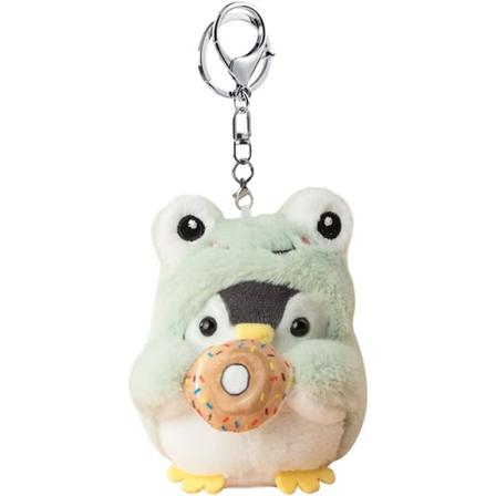 Kreative søte kostymedukker Crossdressing Donut Penguin Pendant Nøkkelring Anheng Tote Håndveske Tote Ryggsekk Dekorasjon Bilnøkler - Frosker