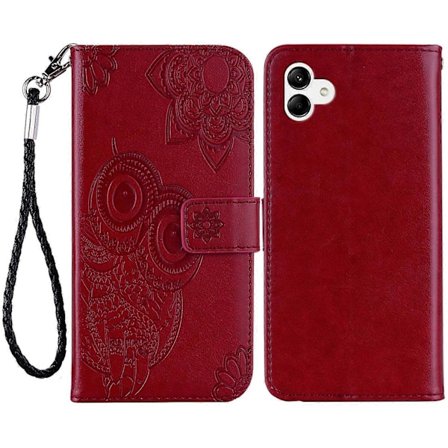 For Samsung Galaxy A05 4G Deksel Ugle Preget PU Lær Anti-fall Telefon Lommebok Deksel