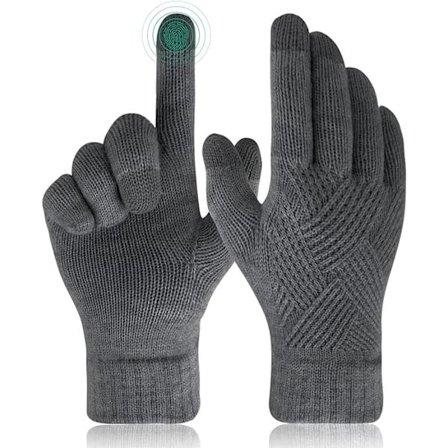 Touchscreen Handsker til Kvinder - Termiske Vinterhandsker Varme Strikket Fleeceforet Handsker Touchscreen Vanter til Damer Tastning Kørsel Cykling