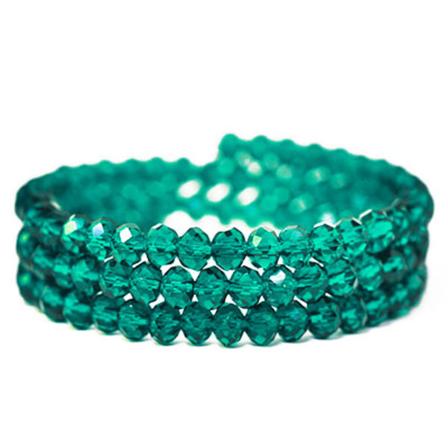 Fasetterade 5x6mm glasrondeller, teal, ca 85st grön