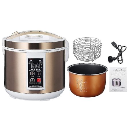 6L 220V Fullt Automatisk Svart Hvitløksfermenteringsbeholder Yoghurtmaskin Intelligent Kontroll DIY Matlagingsgryte Hvitløksfermenteringsbeholder - 