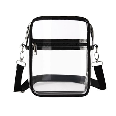 Genomskinlig Väska Godkänd för Stadion, Arbete & Affärsresor, Unisex Genomskinlig Crossbody Axelväska