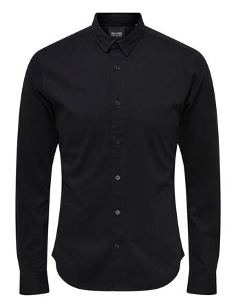 Onsmiles Ls Stretch Shirt Black ONLY & SONS