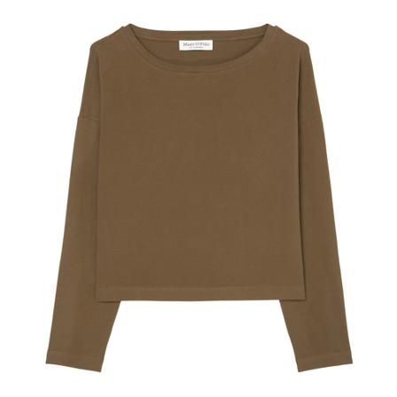 Marc O'Polo Stretchy long sleeve top in a regular Brun, Dame