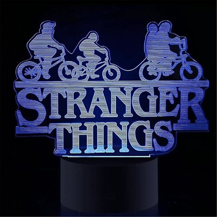 Stranger Things 3D LED-lampe med 7 fargeendrende nattlysdekorasjon Gave