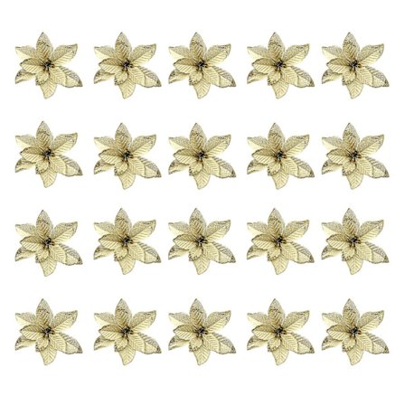 Stor julstjärna i glitter, 15 cm, för att hänga i trädet, festdekoration