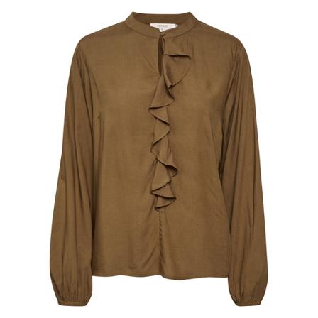 Cream, CRTiah Flounce Blouse Bruin, Dames, Maat:M