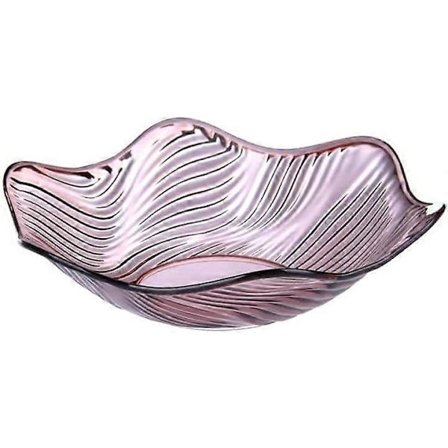 Fruktskål, Kristall Serveringsskål, Klar Salladsskål, Snacks Desserttallrik, Blomformad Vågig Kanttallrik