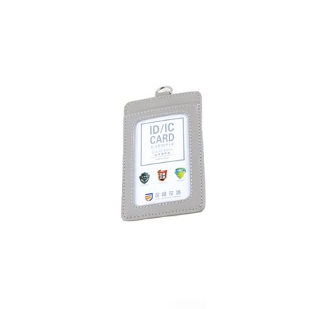 Vertikalt ID-kortholder i ægte læder med lanyard