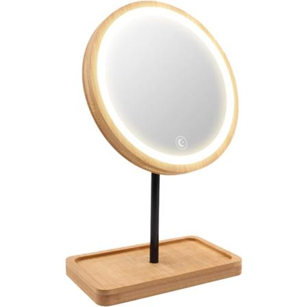 Valaistu LED-meikkipöytäpeili 3 värillisellä valolla, langaton USB-ladattava akku, 360° kierto