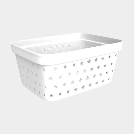 Cesto de armazenamento em plástico Nordiska Plast Store It Star Basket, branco, 166 x 125 x 75 mm, 1 litro