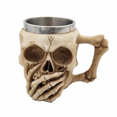 Halloween Gave Rustfrit Stål Kranie Kaffe Krus Te Kop 3D Kranie