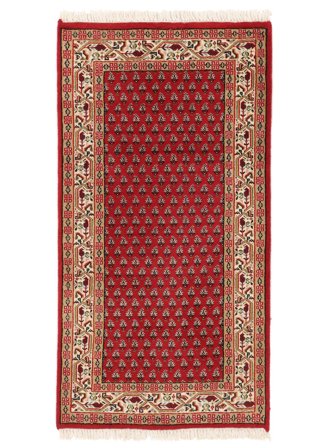 Mir Indisk Teppe Håndknyttet 73X140 Mørk Rød/Brun India
