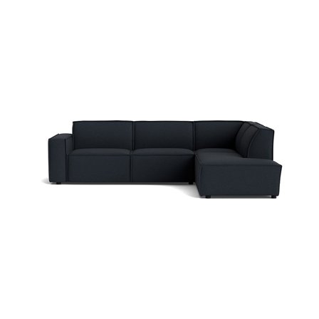 Lyon Ecksofa, rechts in Loop Dunkelblau, zeitloses Design, hohe Qualität, bequemes Polstersofa für Ihr Wohnzimmer, Maße: 80cm Höhe.