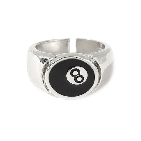 8 Ball Pool Ball Ring, Justerbar Nummer Svart 8 Ball Biljard Ring, for Pool Lovers, Biljard Menn Ring